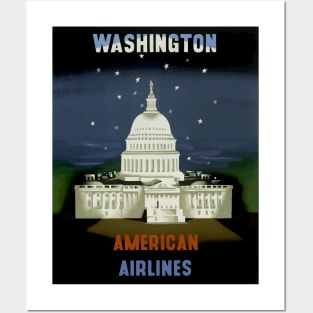 Washington - American Airlines - Vintage Travel Posters and Art